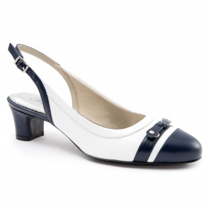 Trotters Jaden White Navy at  AskTheShoeLady.com