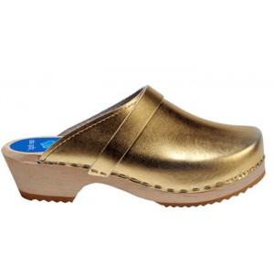 Cape Clogs Gold Gold at DesignerShoes.com