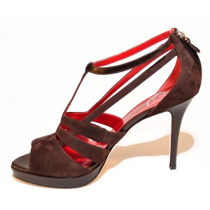 Takera Asjha Chocolate-red at DesignerShoes.com