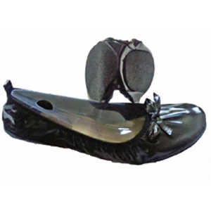 Fit In Cloud Black Patent  flexi-fit ballet flat. $22.